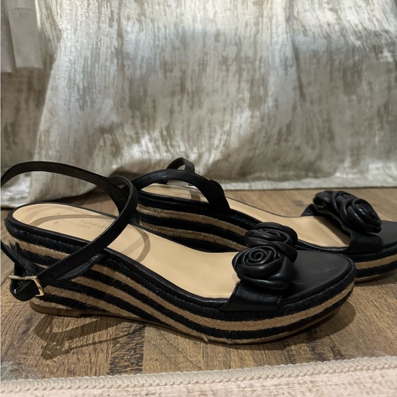 Kate Spade Wedges | 8 1/2 | leather roses - Picture 7 of 8